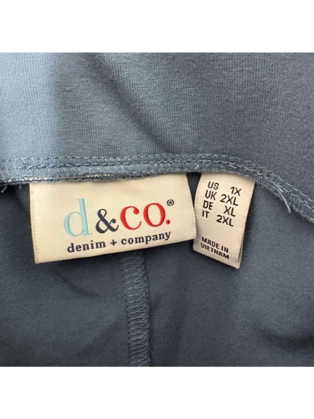 Denim & Co. Women 1X Blue Pockets Comfort Duo Stretch Legging With Lace Detail - Picture 11 of 14